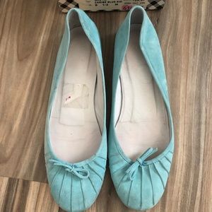 Delman Caribe Blue Sueded Flats